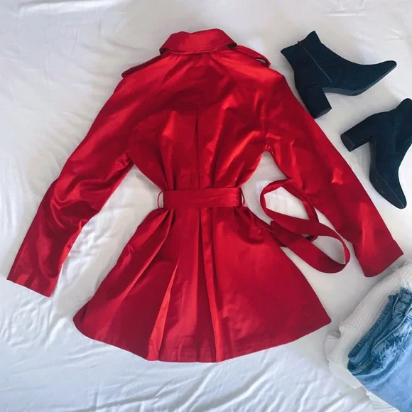 American Living red trench coat - Picture 7 of 13